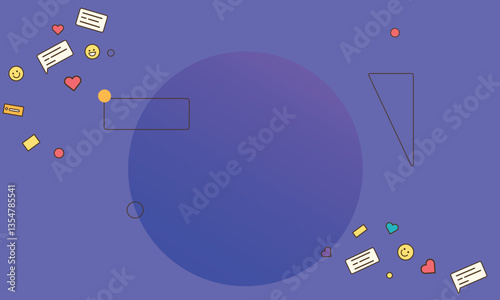 A vibrant and abstract composition with a blue background