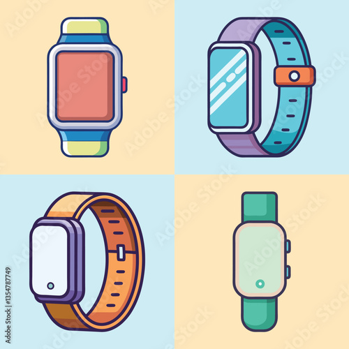 Collection of Smartwatch Designs Various Styles and Colors