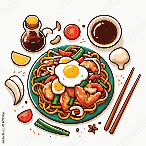 cuisine, delicious, traditional, meal, asian, food, dish, plate, singapore, dinner, malaysia, chinese, lunch, penang, stir, char, tasty, asia, teow, shrimp, noodles, sauce, noodle, hawker, popular, fr