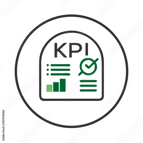 KPI dashboard icon in flat minimal style