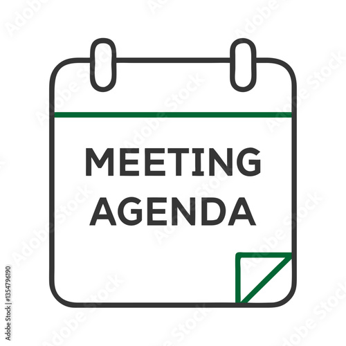 Meeting agenda calendar icon in outline style