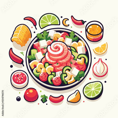 ceviche, food, seafood, gourmet, lime, fresh, meal, fish, appetizer, delicious, cuisine, citrus, peru, peruvian, restaurant, raw, cebiche, marinated, cilantro, onion, seviche, lunch, background, salad