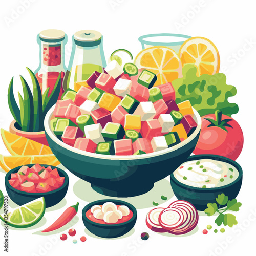 ceviche, food, seafood, gourmet, lime, fresh, meal, fish, appetizer, delicious, cuisine, citrus, peru, peruvian, restaurant, raw, cebiche, marinated, cilantro, onion, seviche, lunch, background, salad