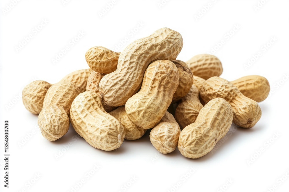 Pile of Peanuts in Shells on White Background Close Up View Pile of Peanuts in Shells on White Background Close Up View