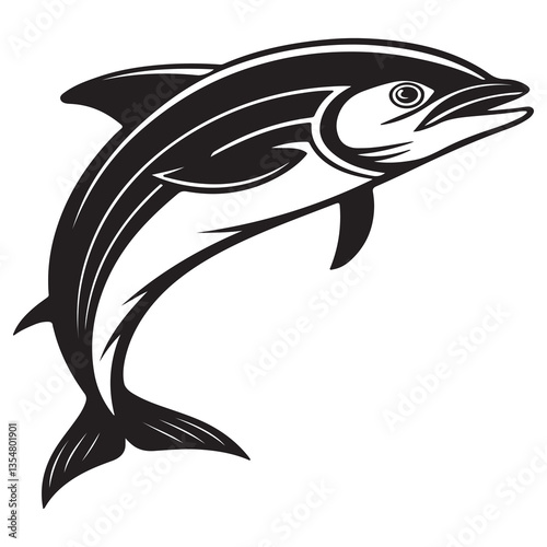 Salmon fish silhouette salmon fishing vector art of illustration cut out vector icon Sketch of fish Salmon trout Hand drawn illustration Vector.