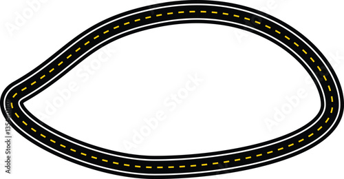 Round asphalt road. Road vector illustration. Seamless highway road.