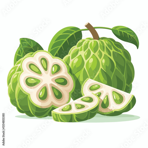 fresh, cherimoya, green, fruit, food, sweet, exotic, organic, ripe, tropical, healthy, custard, background, annona, custard apple, raw, delicious, white, seed, dessert, isolated, vegetarian, tasty, ag