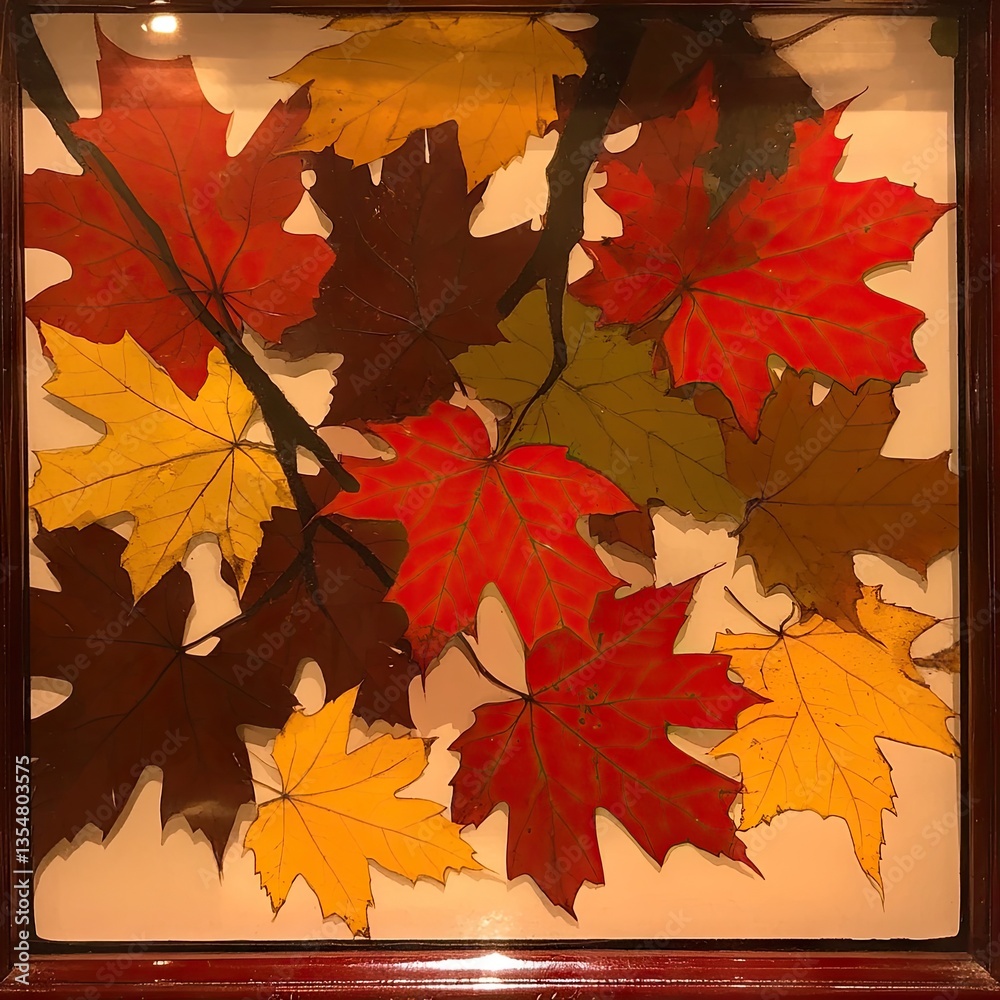 Fototapeta premium Autumn Maple Leaves Framed Art