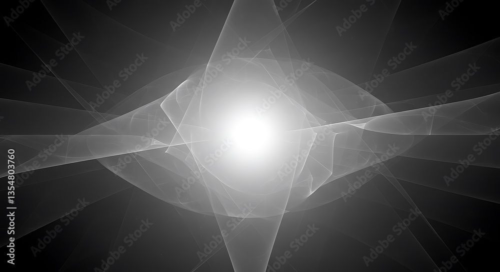 Mesmerizing Abstract Light Burst with Ethereal Geometric Patterns in Monochrome Mesmerizing Abstract Light Burst with Ethereal Geometric Patterns in Monochrome