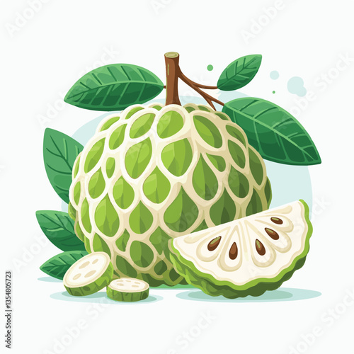 fresh, cherimoya, green, fruit, food, sweet, exotic, organic, ripe, tropical, healthy, custard, background, annona, custard apple, raw, delicious, white, seed, dessert, isolated, vegetarian, tasty, ag