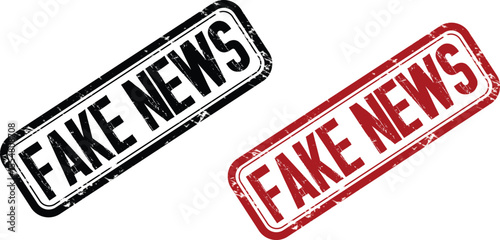 Fake news stamp with grunge texture. Stamp with the words fake news. Grunge retro stamp isolated. Stamp sign vector.