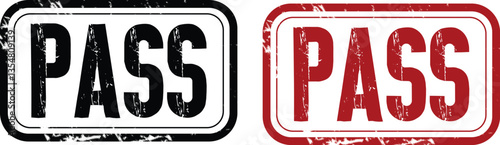 Pass stamp with grunge texture. Stamp with the words pass. Grunge retro stamp isolated. Stamp sign vector.