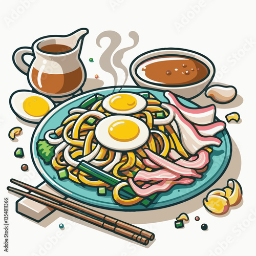 delicious, cuisine, traditional, asian, meal, food, dish, plate, chinese, singapore, malaysia, dinner, penang, lunch, tasty, stir, char, noodles, teow, shrimp, asia, sauce, hawker, egg, fried, prawn, 