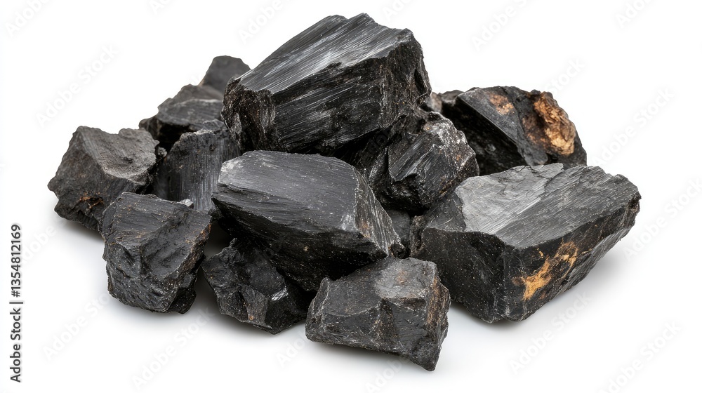 A heap of traditional activated charcoal pieces, rough and uneven surfaces, full of natural details, isolated on a bright white background. A heap of traditional activated charcoal pieces, rough and uneven surfaces, full of natural details, isolated on a bright white background.