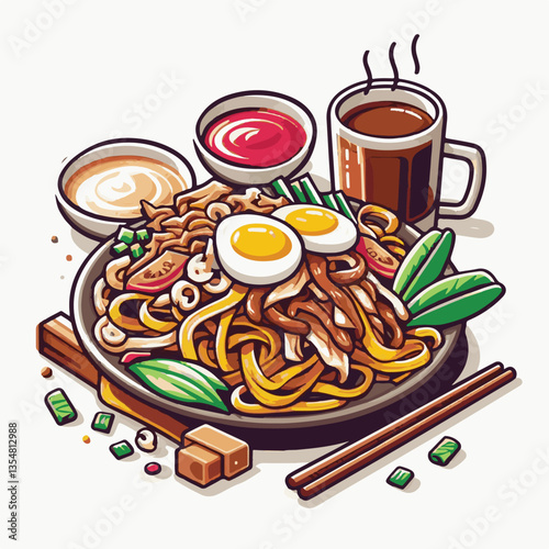 delicious, cuisine, traditional, asian, meal, food, dish, plate, chinese, singapore, malaysia, dinner, penang, lunch, tasty, stir, char, noodles, teow, shrimp, asia, sauce, hawker, egg, fried, prawn, 
