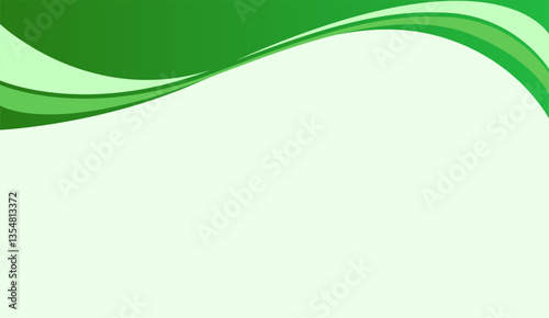 Harmonious green gradient waves atop a light backdrop, showcasing smooth transitions and a vibrant yet calming composition suitable for various graphic design applications