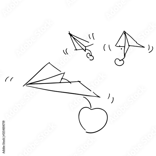 종이 비행기 vector drawing paper airplain illustration of an abstract background