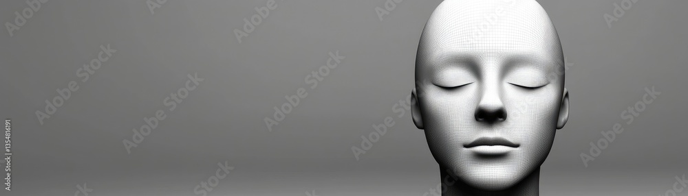 Peaceful mannequin head, studio shot, focus on expression Peaceful mannequin head, studio shot, focus on expression