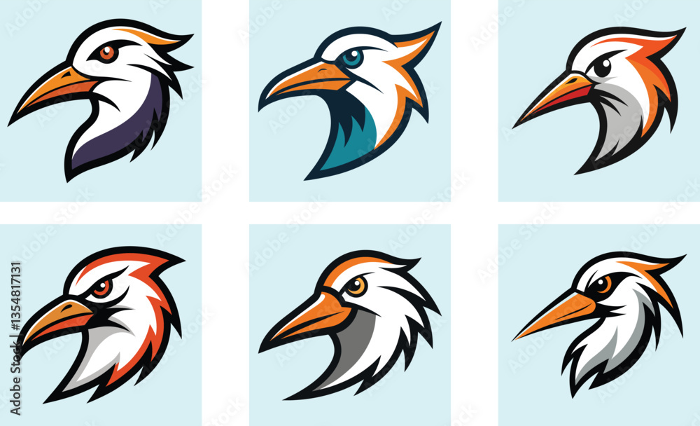 Obraz premium Avocet head mascot logo design vector