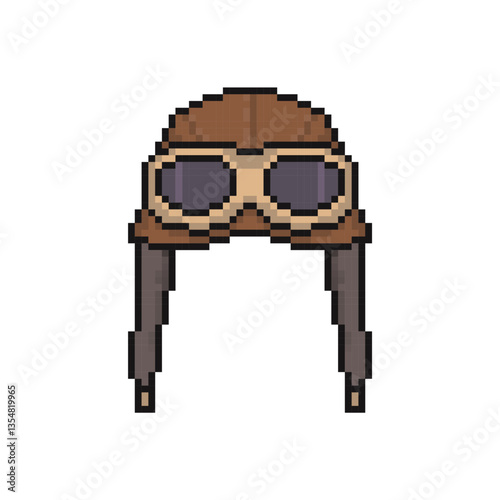 aviator pilot hat pixel art