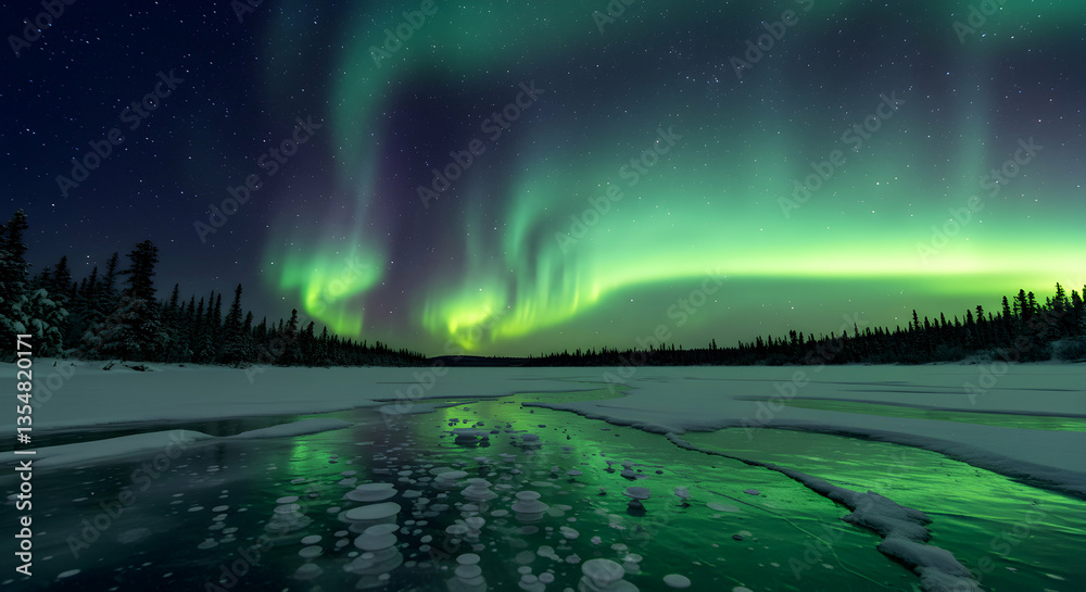 custom made wallpaper toronto digitalObserving Stunning Aurora Borealis Display Over Frozen Winter Landscape