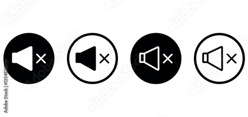 Speaker and mute icon set. Mute icon. Sound off icon set