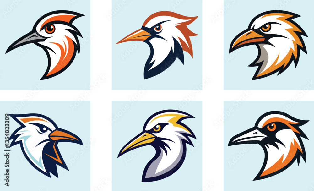 Fototapeta premium Avocet head mascot logo design vector