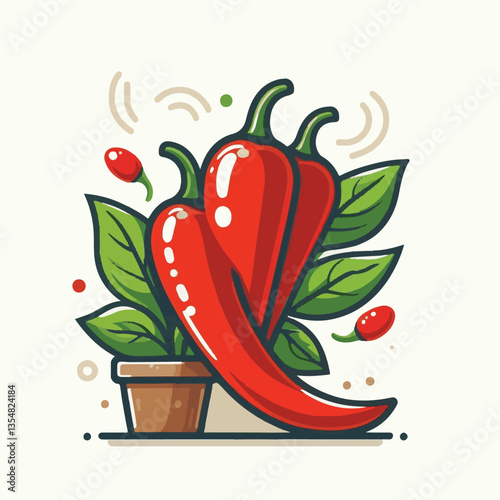 food, chili, vegetable, chilli, red, hot, spice, pepper, spicy, fresh, background, mexican, vector, illustration, organic, ingredient, plant, isolated, healthy, cayenne, jalapeno, cooking, taste, natu