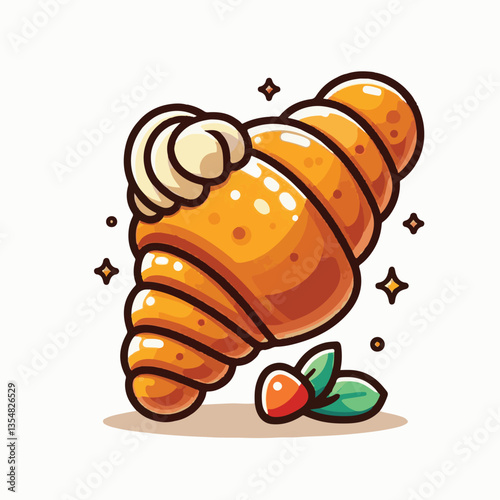 croissant, food, dessert, breakfast, bakery, cafe, delicious, french, pastry, snack, sweet, tasty, bread, meal, fresh, isolated, design, icon, illustration, vector, bake, cuisine, eat, coffee, morning
