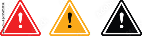 Caution sign set. Caution sign on a triangle. Caution and warning. Road sign. Caution danger sign. Caution sign vecto.