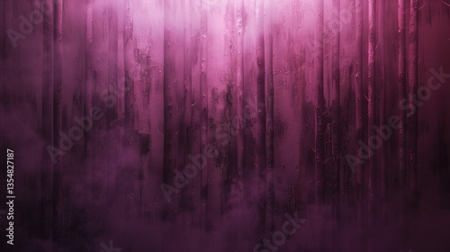 Misty, purple forest interior