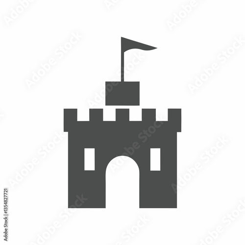 Minimalist Castle Vector Design.
