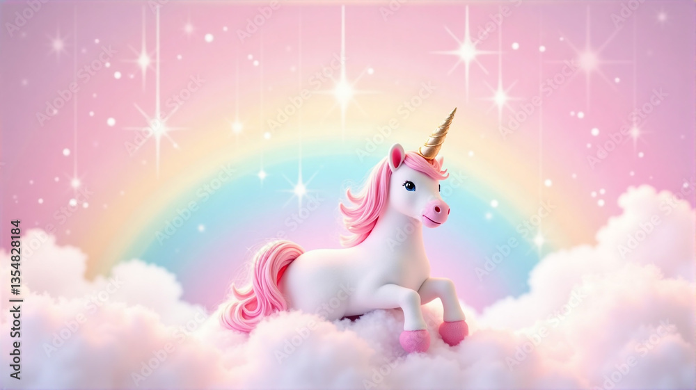 Fototapeta premium white horse on a blue background