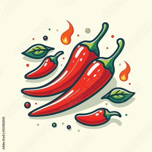 food, chili, vegetable, chilli, red, hot, spice, pepper, spicy, fresh, background, mexican, vector, illustration, organic, ingredient, plant, isolated, healthy, cayenne, jalapeno, cooking, taste, natu