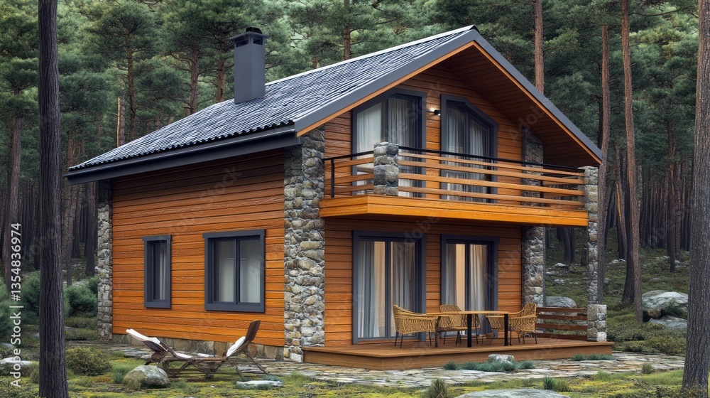 A Modern Cabin Surrounded by Forest And Natural Elements A Modern Cabin Surrounded by Forest And Natural Elements