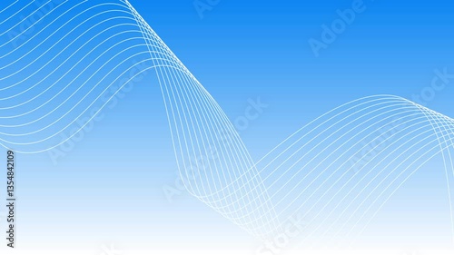 Abstract Blue Wave Background, Gradient Blue And White Color Line Abstract Background Motion Animation