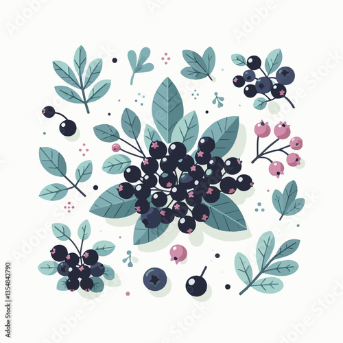 chokeberry, nature, leaf, plant, aronia, berry, fruit, black, ripe, branch, food, green, fresh, healthy, natural, garden, background, nutrition, organic, bush, berries, autumn, raw, closeup, leaves, h