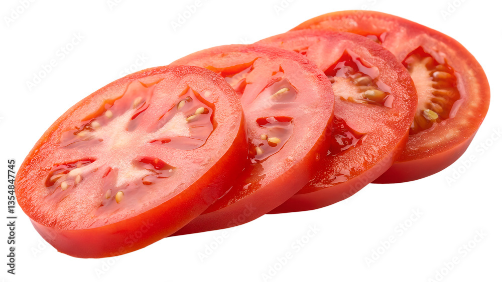 tomato slices isolated on white