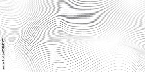 Abstract white and gray color, modern design stripes background with curve lines, wavy