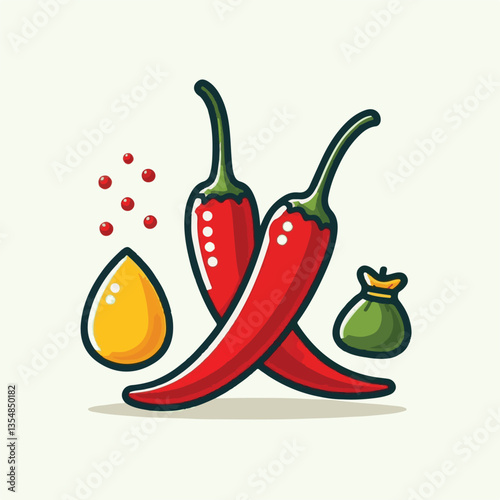food, chili, vegetable, chilli, red, hot, spice, pepper, spicy, fresh, background, mexican, vector, illustration, organic, ingredient, plant, isolated, healthy, cayenne, jalapeno, cooking, taste, natu