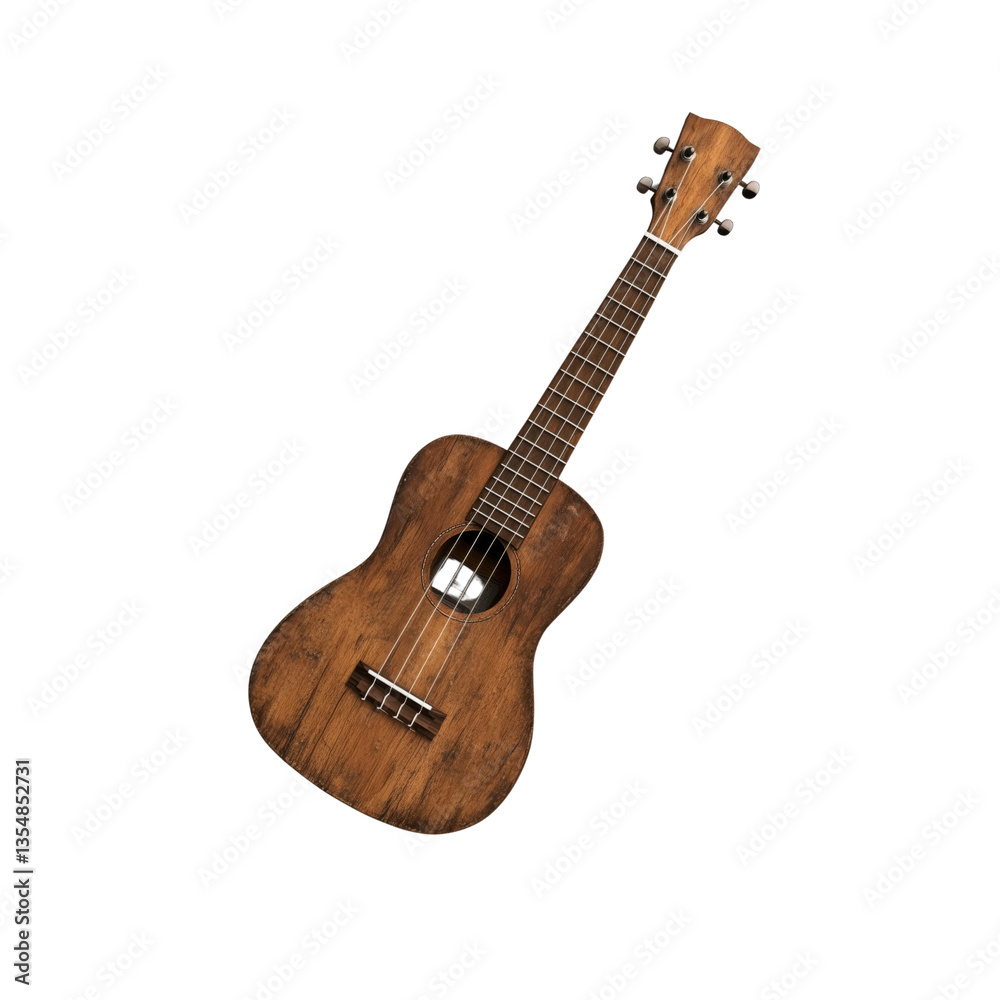 Fototapeta premium Playing ukulele on a transparent background musical instrument studio isolated view