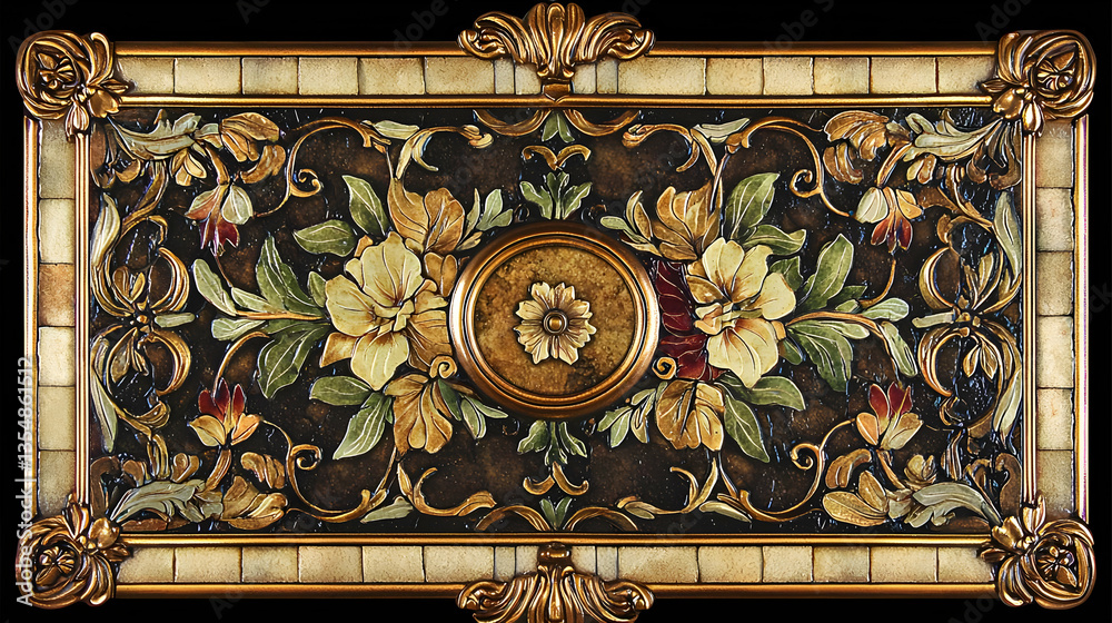 Obraz premium Ornate Floral Ceiling Panel