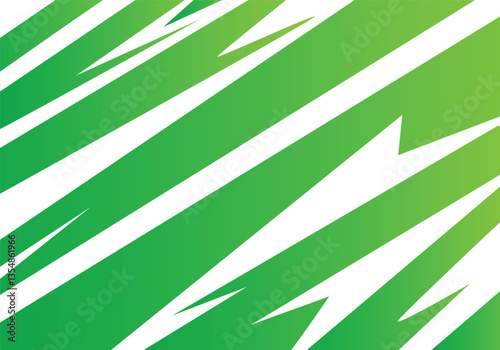 Abstract green and white background with spikes and zigzag narrow line pattern work