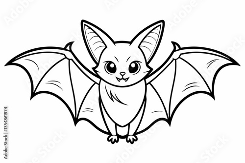 coloring page line art the bat black vector