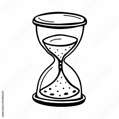 Hand Drawn Hourglass Illustration Representing Time Management and Patience