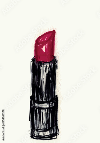 Lippenstift gezeichnet