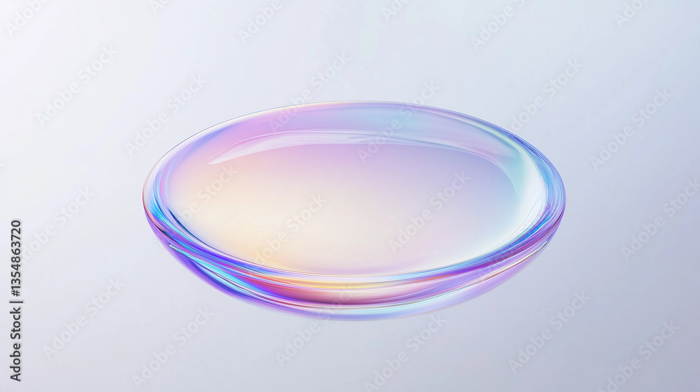 Obraz premium Colorful Soap Bubbles with Iridescent Reflections on Light Background