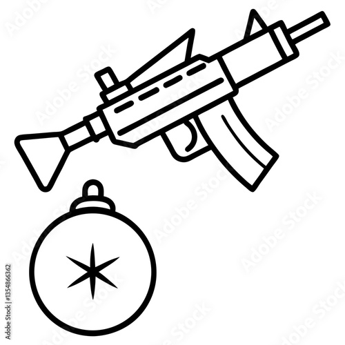 vector illustration of a gun