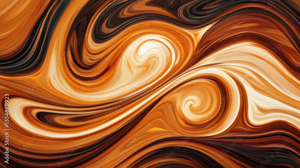 Abstract warm color palette with swirling patterns creating sense of movement and depth, evoking cozy atmosphere