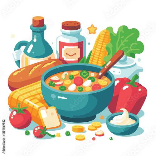 food, chowder, soup, meal, cuisine, delicious, creamy, lunch, potato, bowl, seafood, cream, vegetable, dinner, fresh, gourmet, hot, white, american, fish, clam, dish, milk, bread, healthy, parsley, co